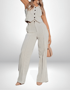 CONJUNTO CALÇA PANTALONA E COLETE SABRINA