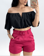 SHORT ALFAIATARIA C/ CINTO LIVIA