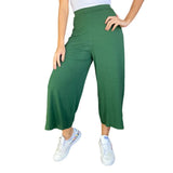 Calça Pantacourt/Pantalona cós alto de Malha Viscolycra