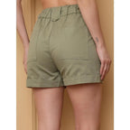 SHORT SARJA COM BOLSO MODA FEMININO