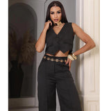 conjunto alfaiataria colete pantalona