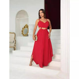 Vestido Longo Feminino com Fenda – Tecido Leve, Elegante para Sair, Verão 2026